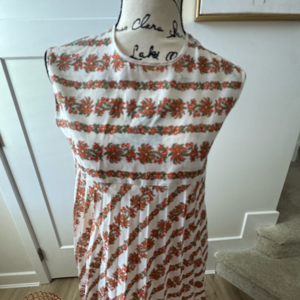 Rare Vintage 1960s Indian Cotton Block Print Folk Dress - Purchased in Paris - Picture 4 of 9